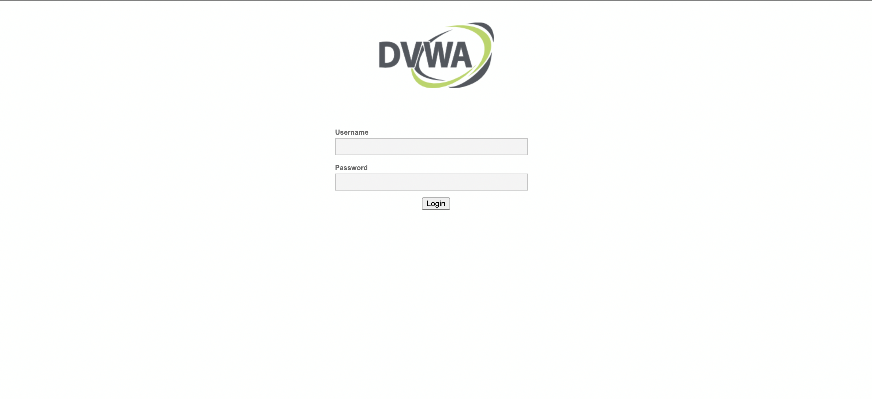 DVWA Login Page